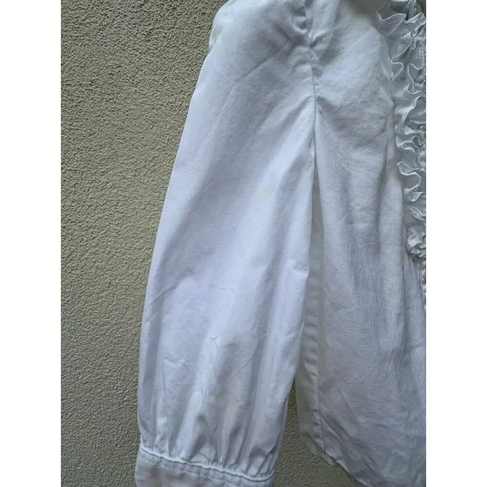 Ralph Lauren Ruffled Ballon Sleeve Blouse, Baby Size 24mo, White